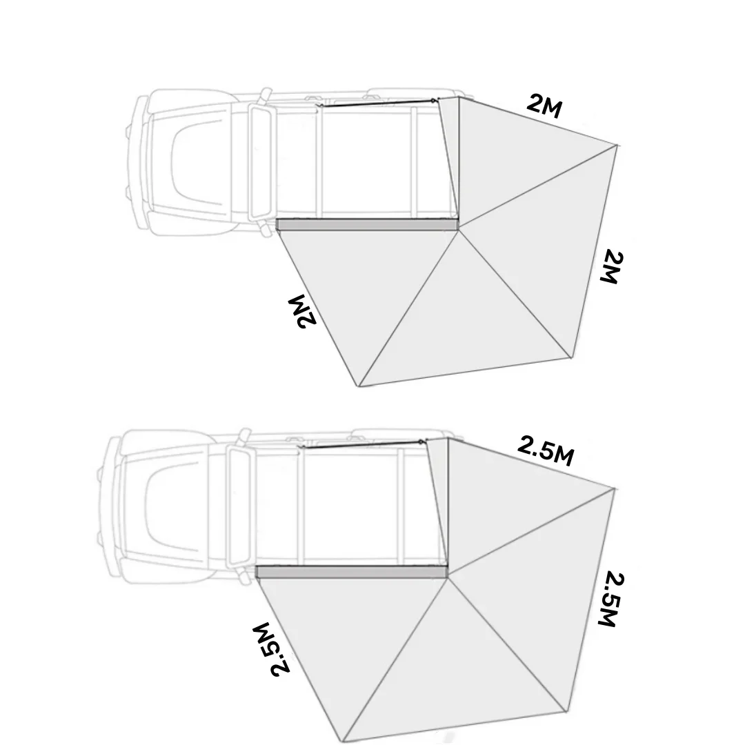 Factory Outdoor Car Camping Tents Foldable Car Side Canopy 4x4 Side Awning 270 Awning