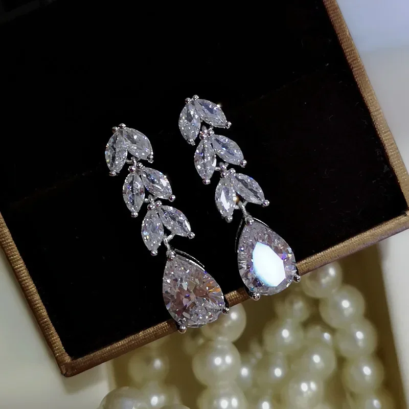 DIWENFU-pendientes de plata de ley 925 con diamantes delicados, joyería para Mujer, Aros para Mujer, Oreja de plata 925, joyería africana Orecchini