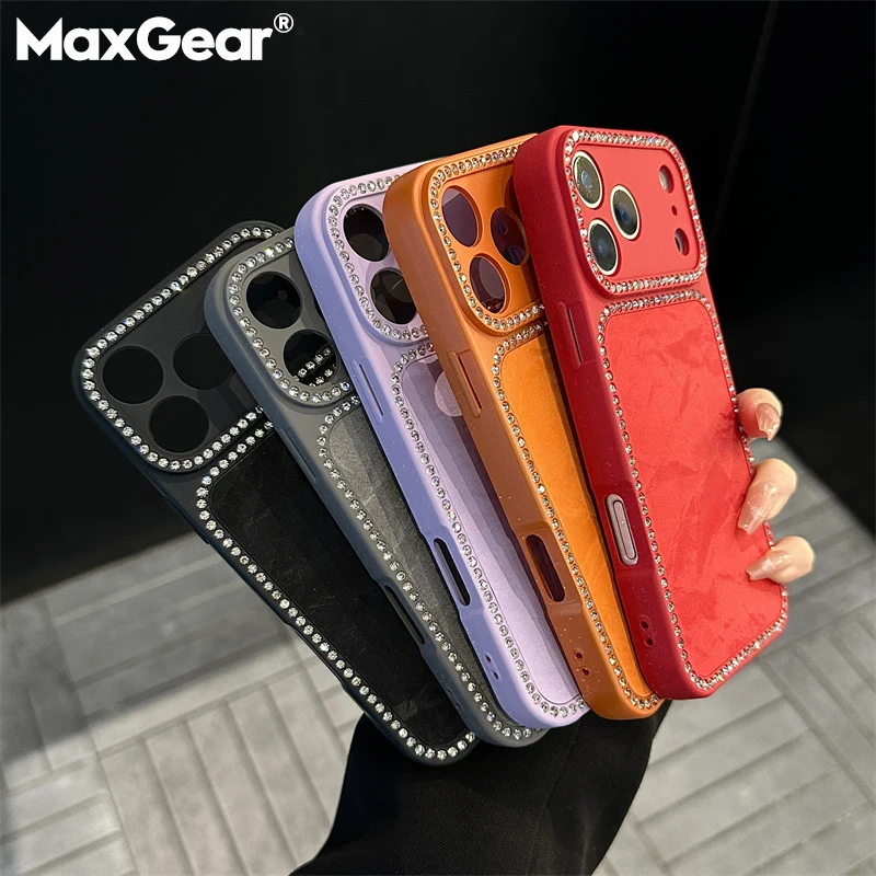 Luxury Fashion Flash Diamond Acrylic Shockproof Phone Case For Apple iPhone 17 16 15 14 13 Pro Max Camera Lens Proteciton Cover