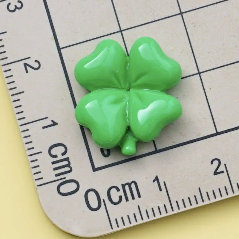 20Pcs Resin Clover Leaf Flatback Cabochon Embellishments For Scrapbooking DIY Jewelry Making Headwear Accessories Phone Decor