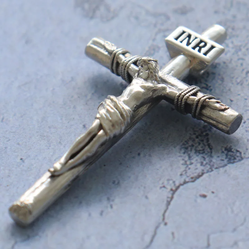 10g 3D Jesus Christ Cross Christian Catholic Pendant Customized 925 SOLID STERLING Silver Pendant