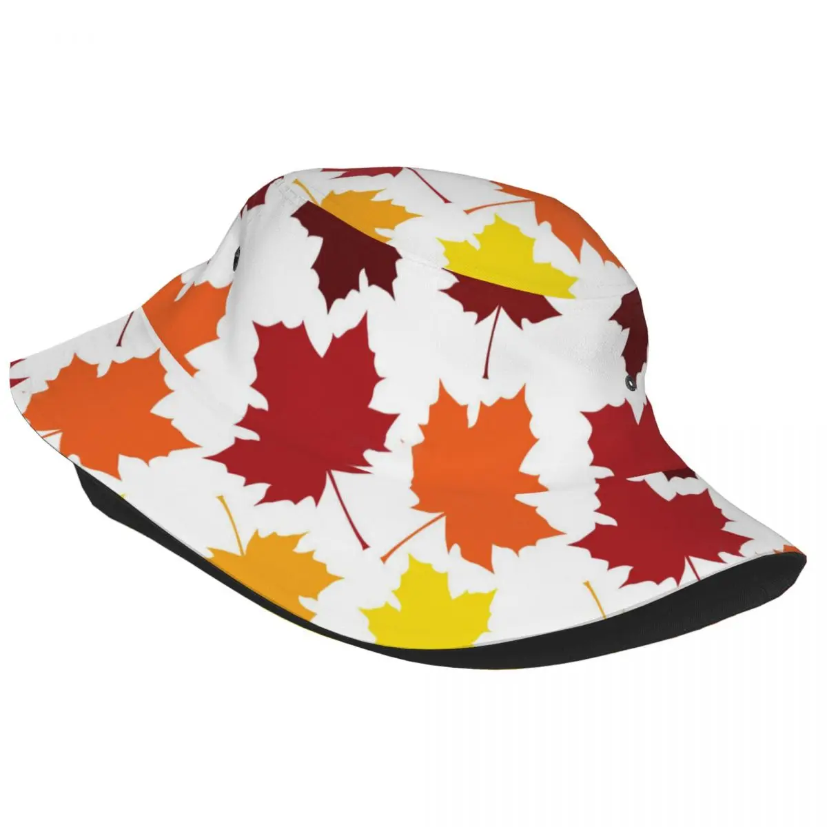 Couple Maple Leaves Bucket Hat Colored Desgin Personality Fisherman Hats Summer Casual Fishing Cap Outdoor Printed Sunscreen Hat