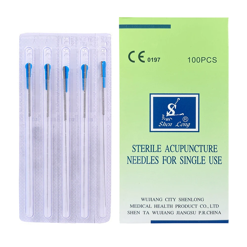 100Pcs Acupuncture Needle SHENLONG Sharp Disposable Sterile Beauty Massage Needle Dry Needling with Indivual Guide Tube Therapy