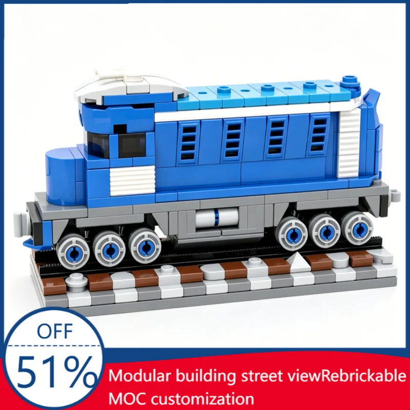 

324PCS MOC 3-Wide Blue Diesel Locomotive Train Engine Model Building Blocks Assembly Educational Toy Birthday Christmas Gifts