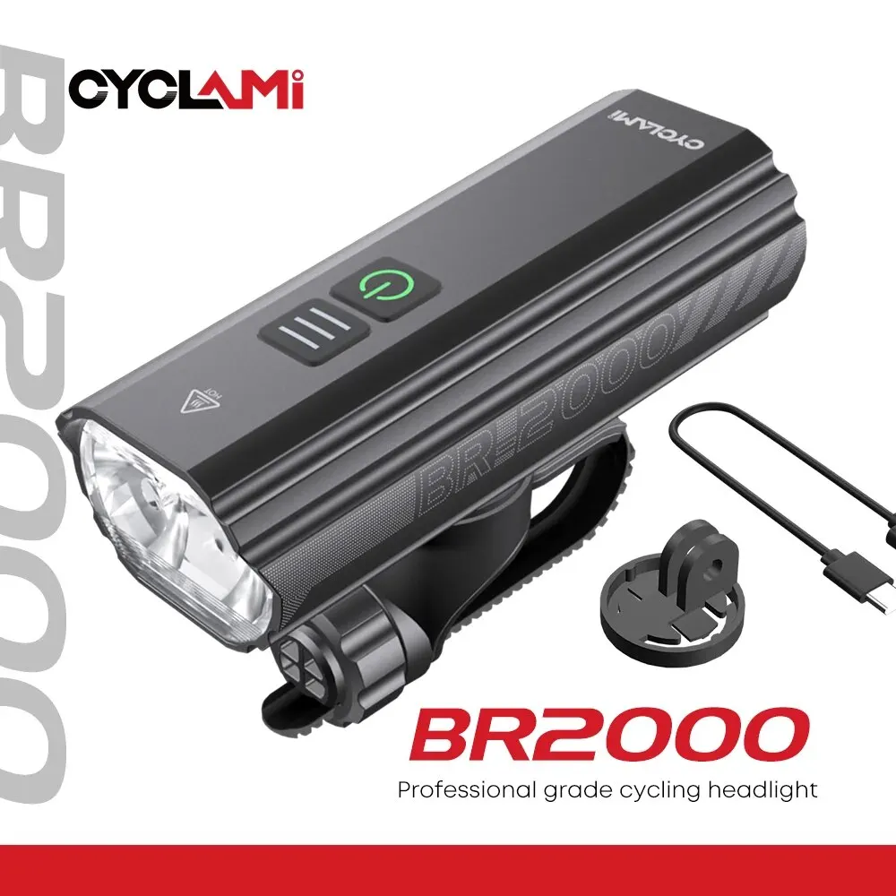 CYCLAMI High Brightness Bicycle Light 1200 2000 Lumens Bike Multi-Function Rechargeable Road MTB Cycling Hoisting Front Lights