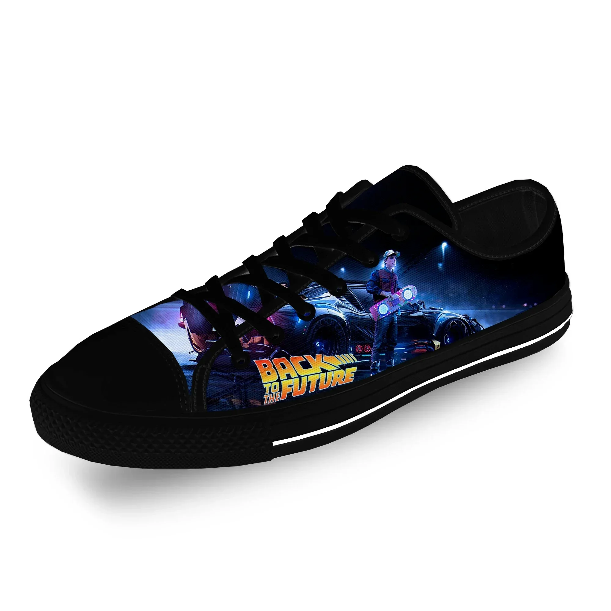 Movie Back To The Future Funny Casual Cloth Fashion 3D Print Low Top Canvas Shoes Men Women Lightweight Breathable Sneakers view 2