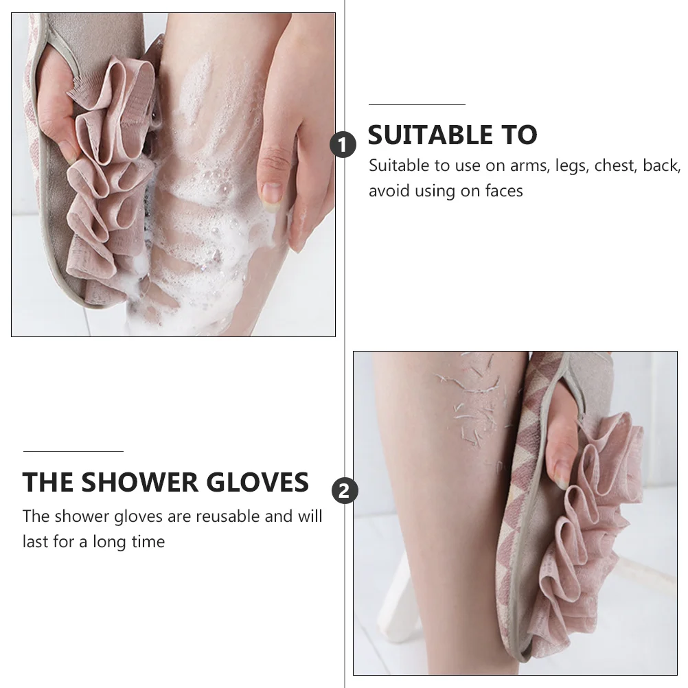 

3 шт., набор купальных перчаток, отшелушивающие многоразовые перчатки для душа для очистки тела, ухода за гладкой кожей, удаления омертвевшей кожи, кератина