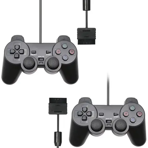 Manette de jeu filaire pour contrôleur Sony PS2 pour Mando PS2/PS2 Joystick pour Playstation 2 Vibration choc Joypad filaire USB PC Controle