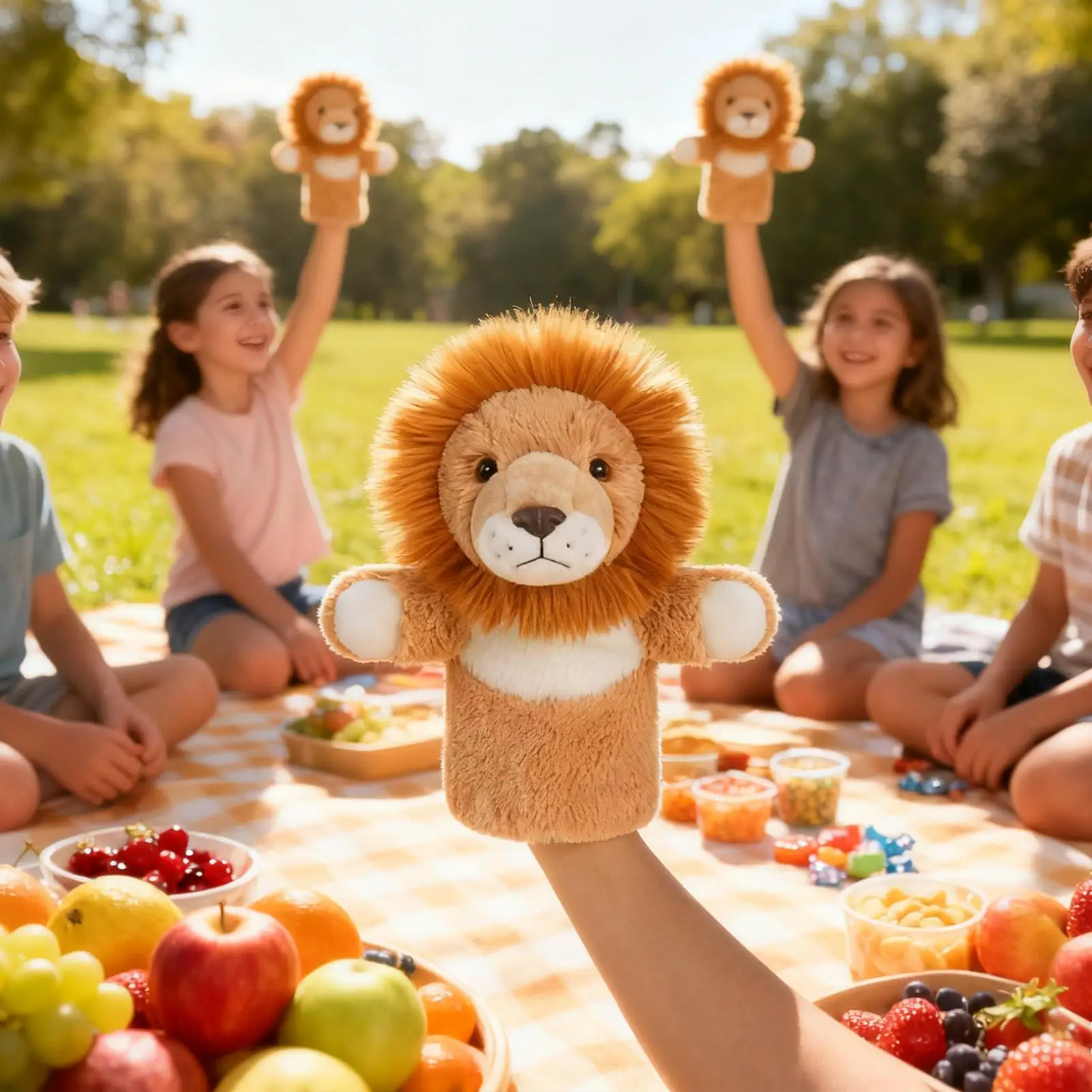 Fantoches de mão de animais recheados leão girafa palco adereços desempenho fantoches de mão para meninos meninas pais professores pré-escolares
