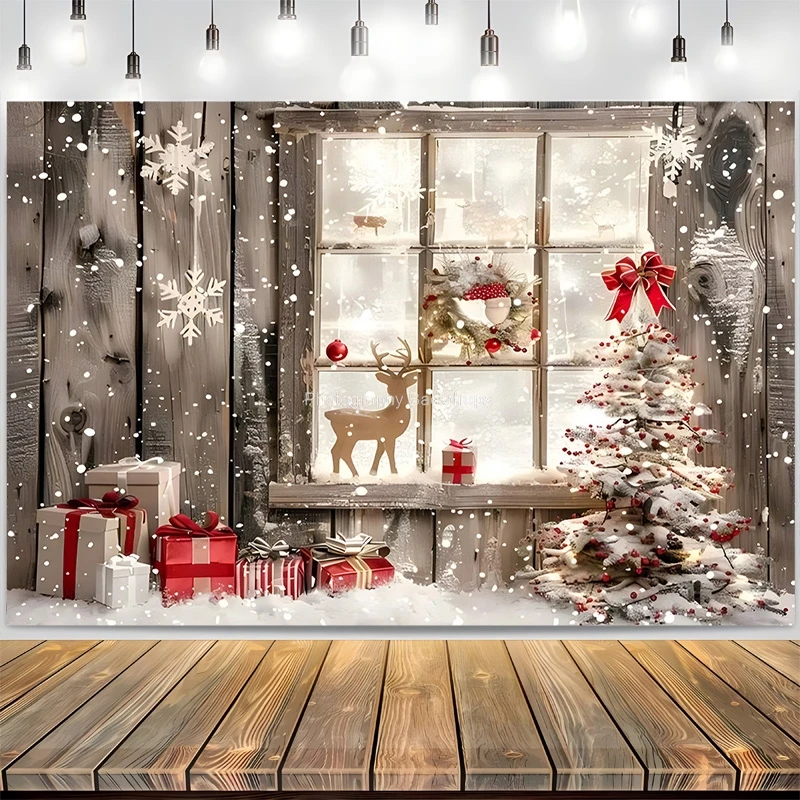 

Sparkling Snowflake Christmas Day Photography Backdrops living Room Decoration Festival Parties New Year Photo Background RD-27