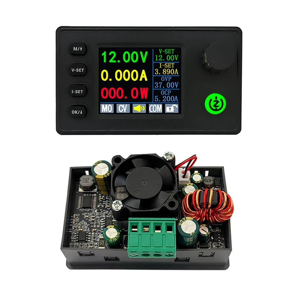 Color Screen Cnc Buck-boost Power Module 6-36V To 0.5-36V 90W Step Down/up Power Supply With Cooling Fan