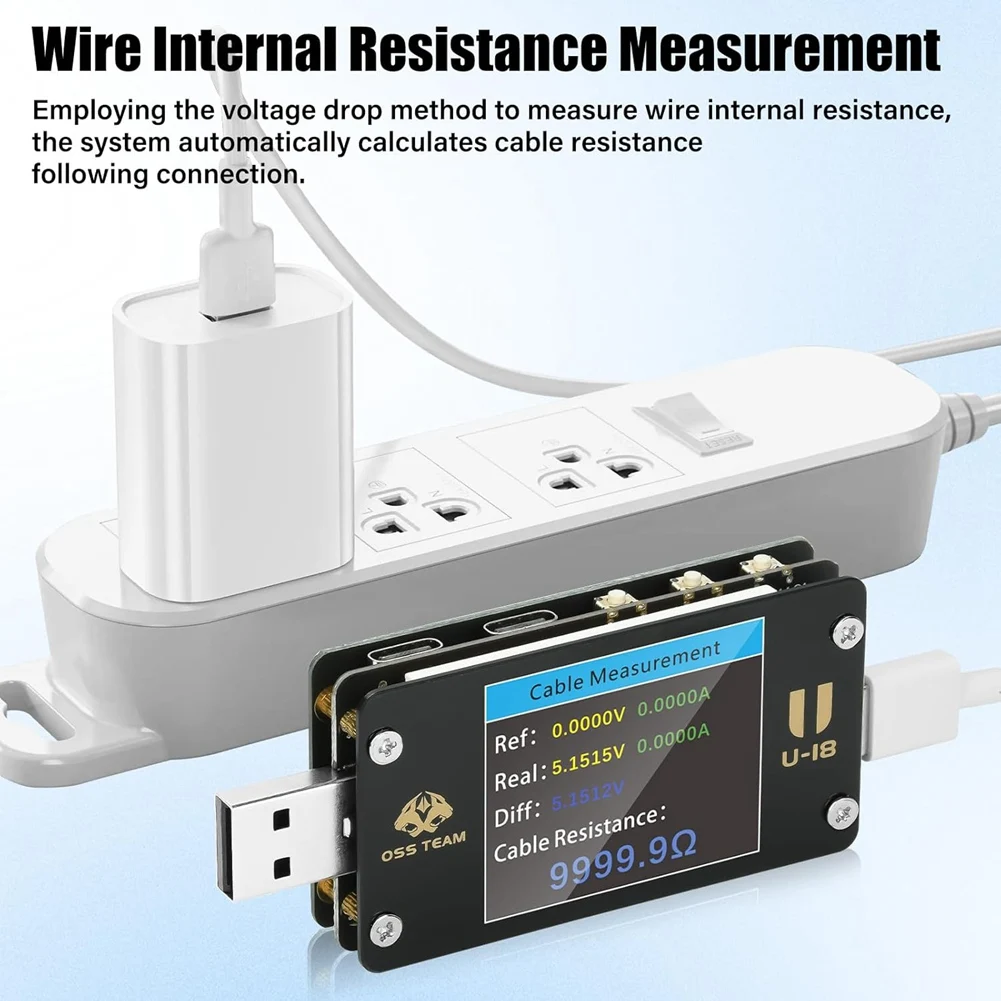 Fits for USB Multimeter USB C Power Mester Tester USB-C Testers DC 4-25V 6.5A 1.77-Inch Multi-Function Voltage and Current Meter