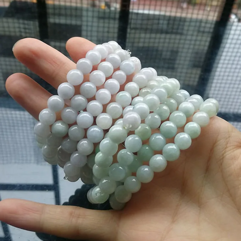 

Genuine Myanmar Grade A Jadeite Jade Bracelet Women Healing Gemstone Fine Jewelry Natural Burma Jade Beaded Bracelets Bangles