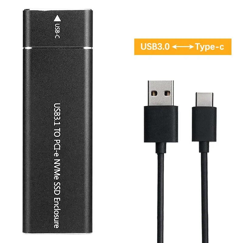 USB3.1 M.2 SSD-Gehäuse, mobiles Gehäuse, unterstützt NVME-Protokoll zu Typ-C, solides Metall, externes Festplattengehäuse, Laptop, Telefon, SSD 8