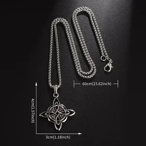 Vintage Hexenknoten Halskette für Männer und Frauen, Edelstahl, magischer Knoten, heidnisches Symbol, Wicca -Anhänger, keltischer Schmuck 10 Hauptverkäufe Celtic Accessoires - №10