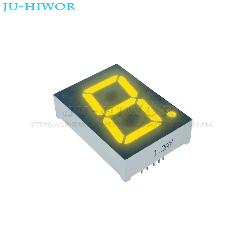 

10pcs 1.2 Inch 10Pins 1 Digit Bit 7 Segment Yellow LED Digital Display Digitron C-C 120101AY C-A 120101BY Common Anode Cathode