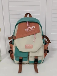 Mochila leve multi-bolso, grande capacidade, mochila clássica para meninas adolescentes, meninos, estudante, leve, bloco de cor