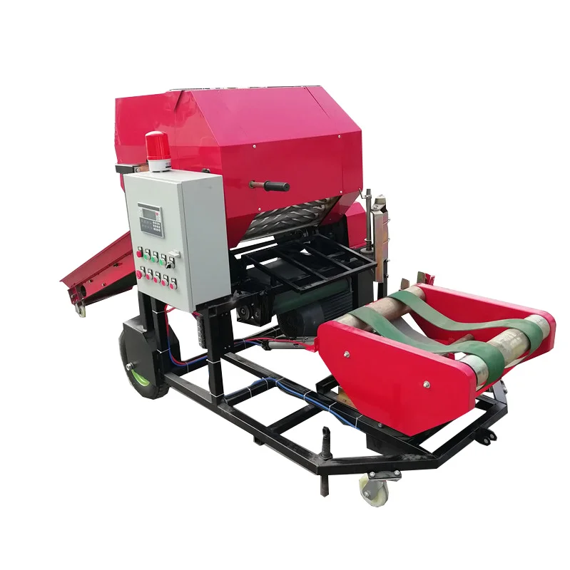 Small High Productivity Motor Silage Baler Machine For Grass Straw Round Baler With 5.5+1.1KW Power For Sale