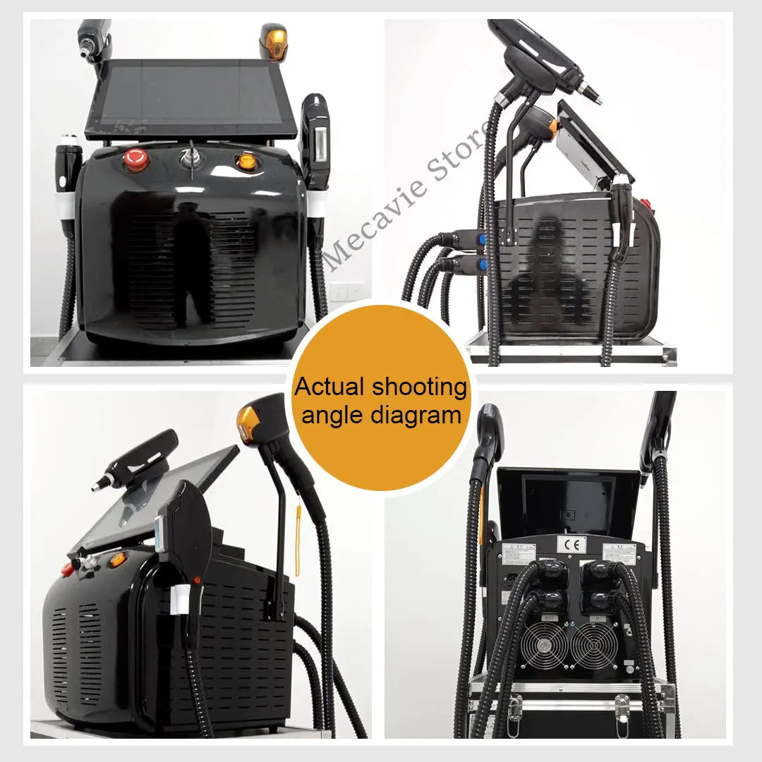 4-in-1 Multifunktionales Schönheitsgerät mit Diodenlaser, Pico-Laser, DPL-RF-System, Eiskühlung zur Haarentfernung, Pigment- und Tattoo-Pflege, Hautverjüngungs- und Straffungsgerät, mehrere