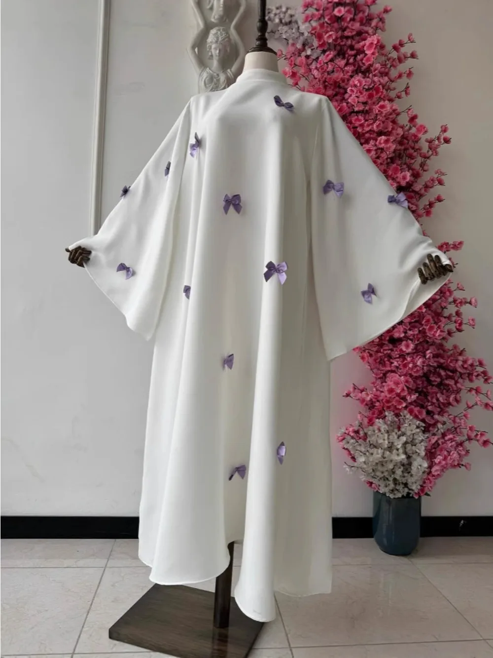 فستان نسائي للعيد بفيونكة عباية إسلامية حفلة جلابية رمضان فساتين طويلة فضفاضة فيستدوس لارغوس قفطان عربي رداء طويل المغرب الخريف #6