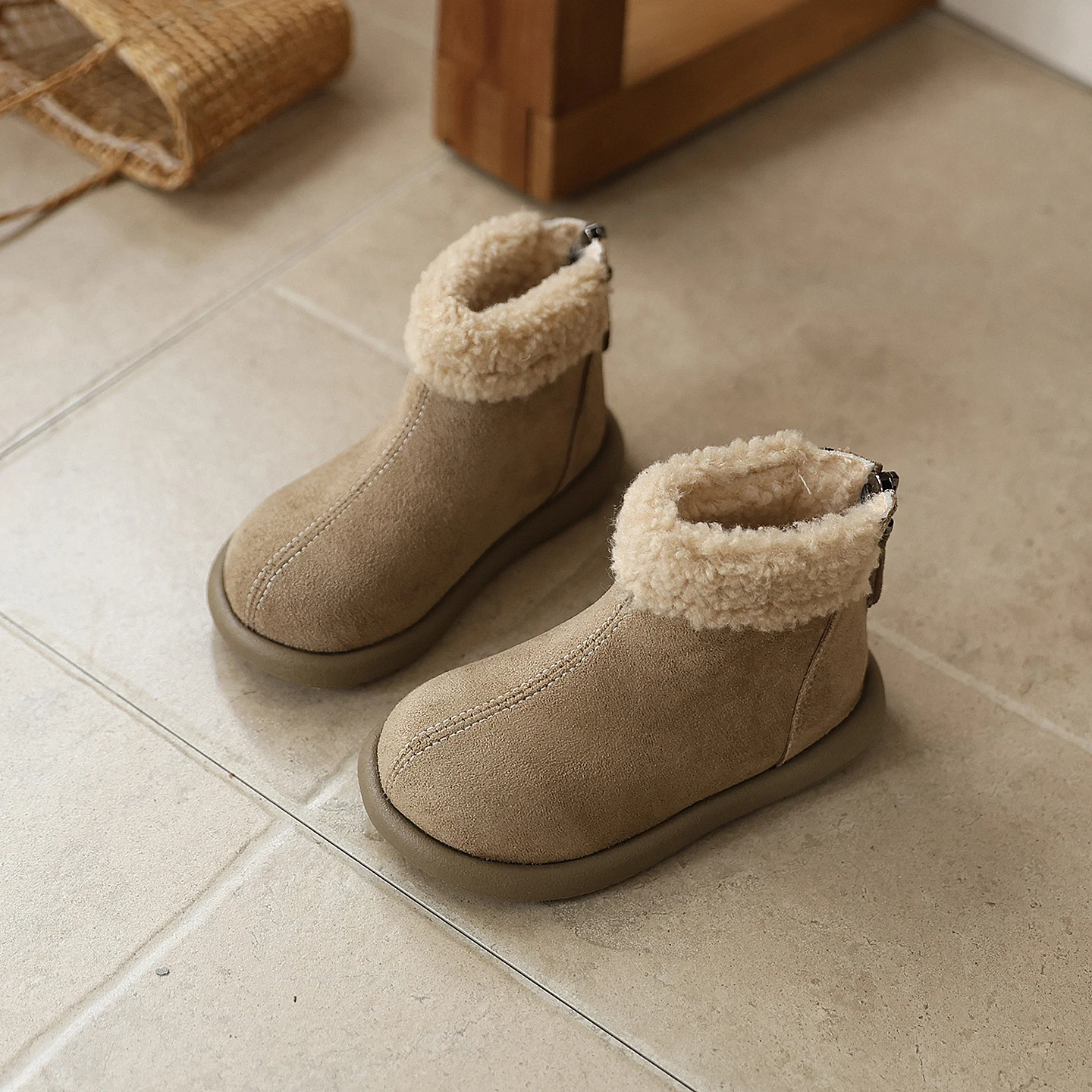 Kids Boots for Boys Girls Fashion Autumn Winter Children Thermal Cotton Back Zipper 2026 Warm Brand New Girls Ankle Boots 26-37