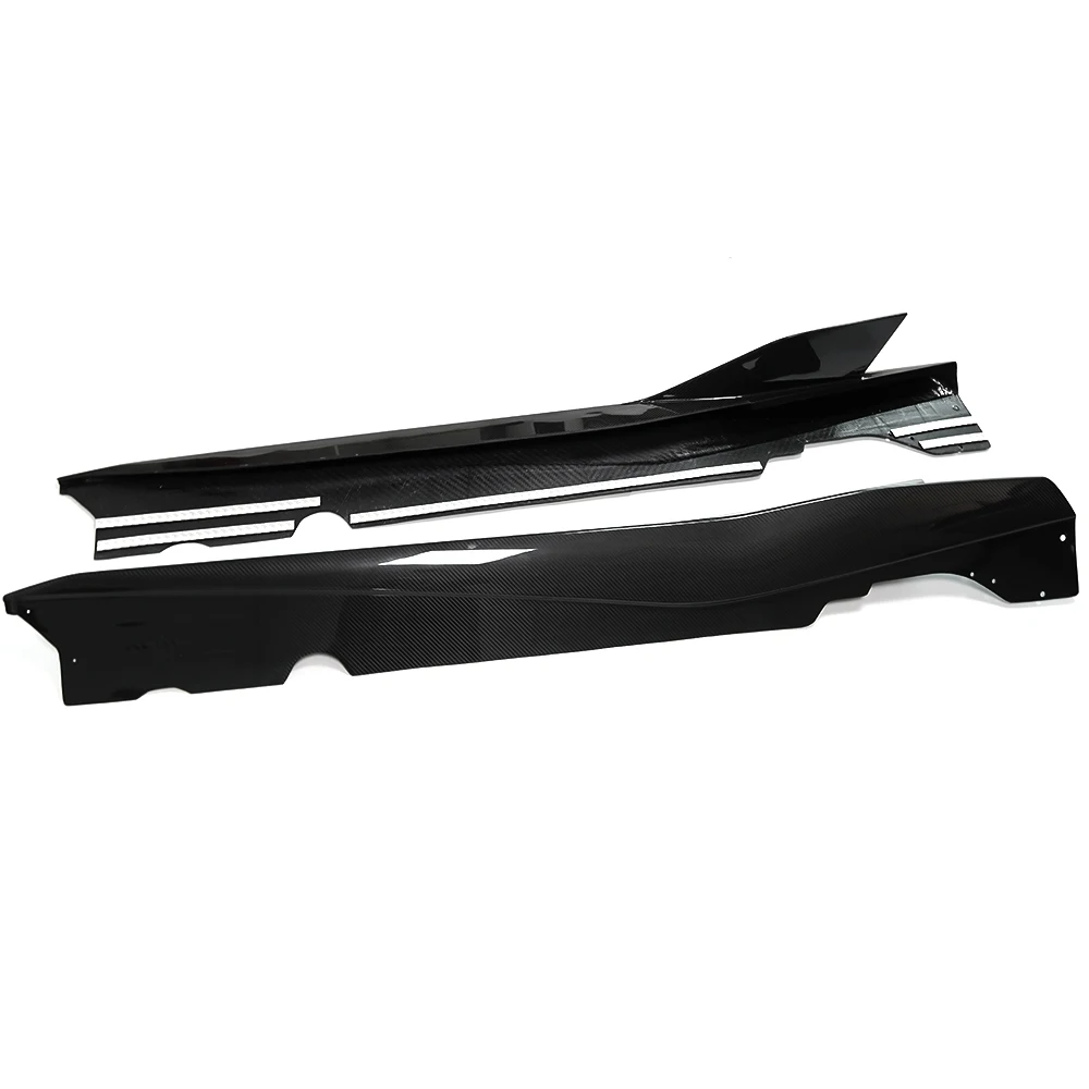 

For Chevrolet Corvette C8 Stingray Convertible Coupe Z51 Z06 2020-2024 Side Skirt Trim Real Dry Carbon Fiber