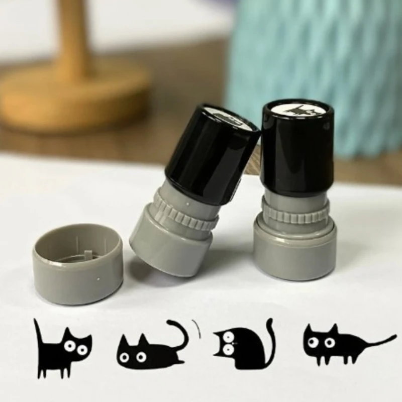 4pcs Hot Style Funny Cartoon Cat Pattern Stamps image 4