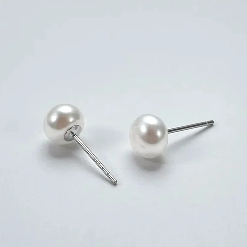 

High Quality Pearl Earrings Pearl Jewelry Natural Freshwater Pearl Earrings S925 Silver Stud Earrings Wedding Party Gifte