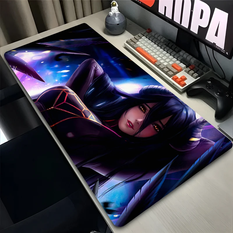 Gaming Mouse Pad Deskmat Anime Pc Accessories Mousepad Xxl Mat Overlord Albedo 900x400 Gamer Large Desktop Extended Desk Carpet