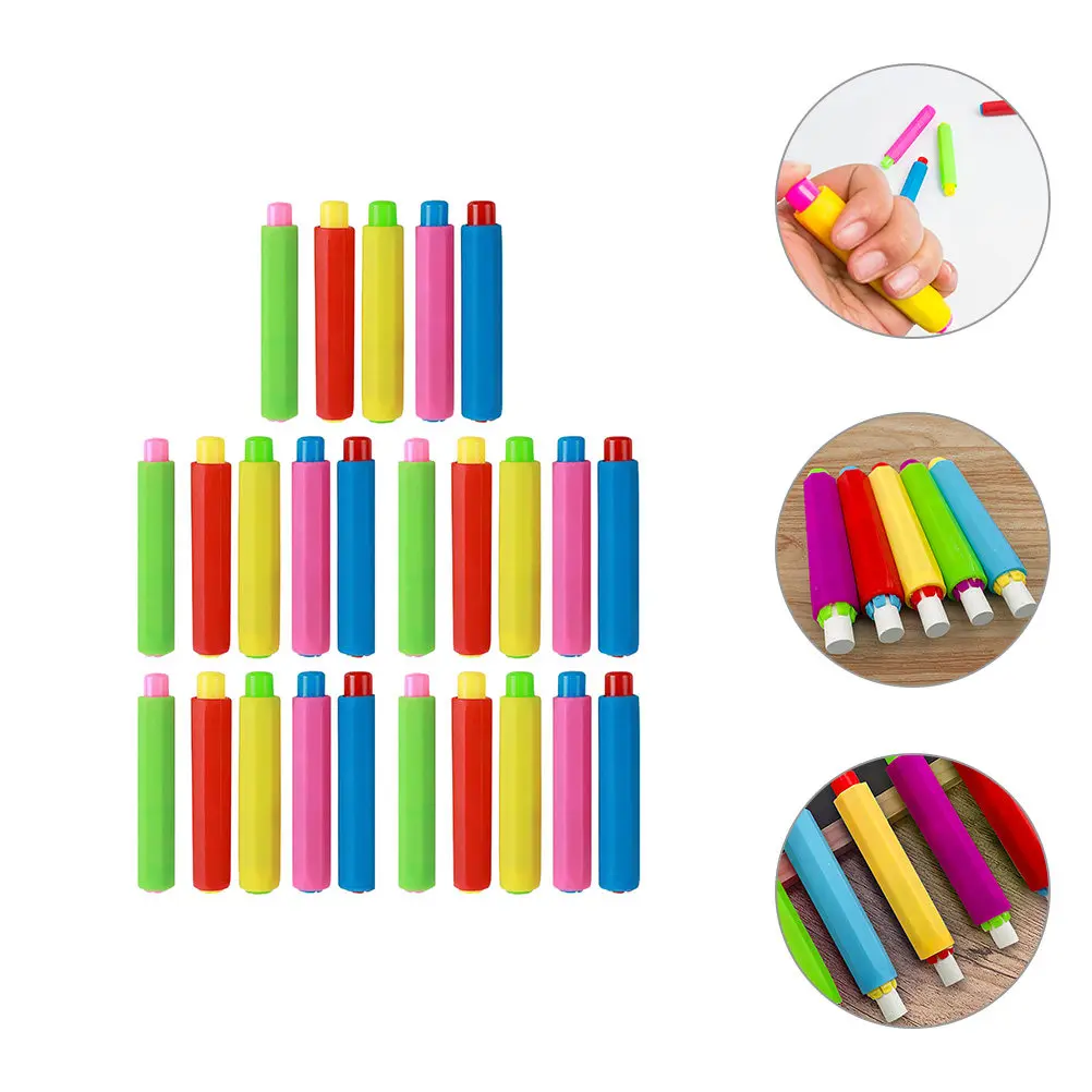 

25Pcs Adjustable Chalk Extension Holder Set Lightweight Colorful Chalk Keeper for School Office Writing Smooth Protective Design