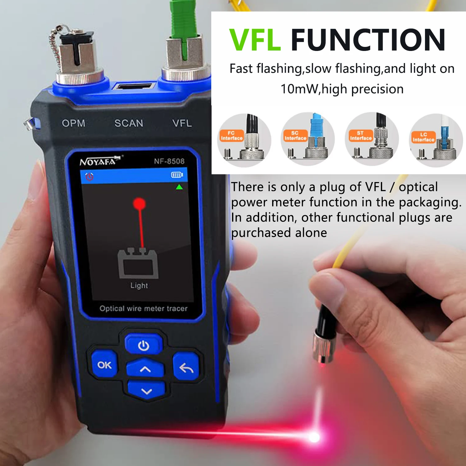 NOYAFA NF-8508 LAN Optical Power Meter Belt LCD Display Measure Length Wiremap Cable Tracker and Network Cable Tester