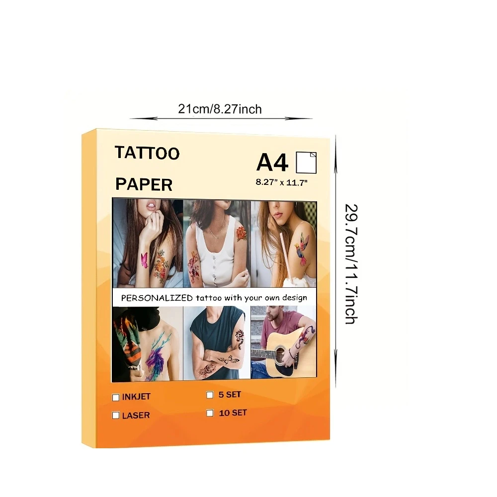 A4 Art Tattoos Paper DIY Waterproof Temporary Tattoo Skin Paper With Inkjet or Laser Printers For Tatoo Men Children stickers