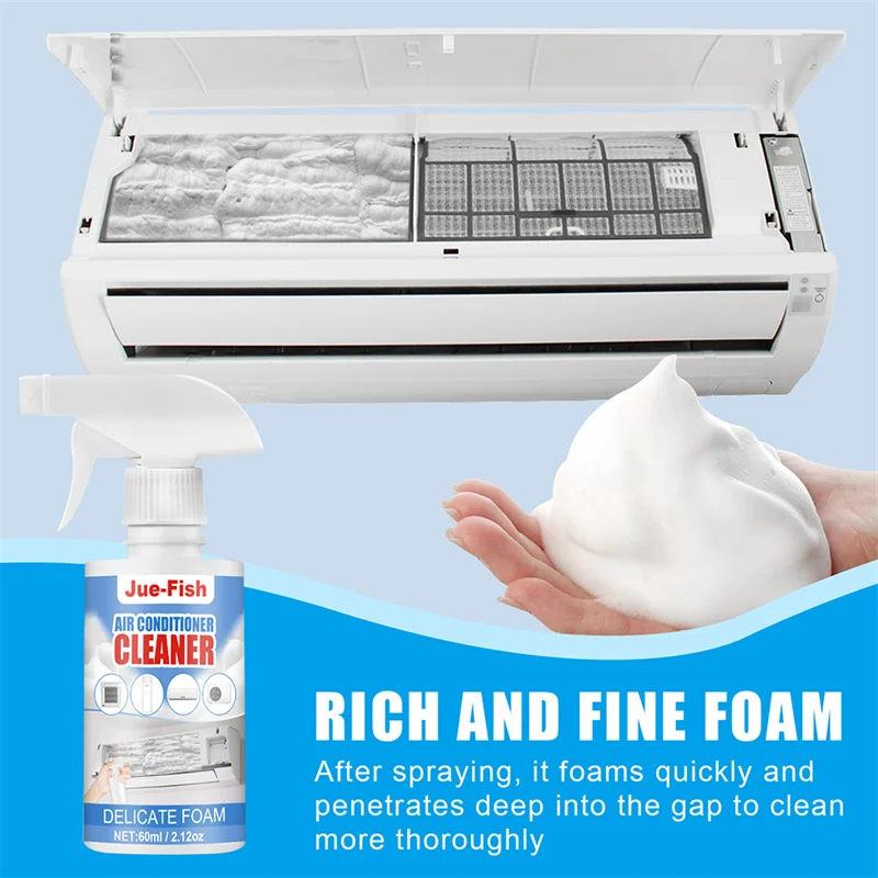 60ML Air Conditioner Cleaner Foaming Cleaner Cleaning Spray Household Fan Cleaning Agent Multipurpose Dirt Remover