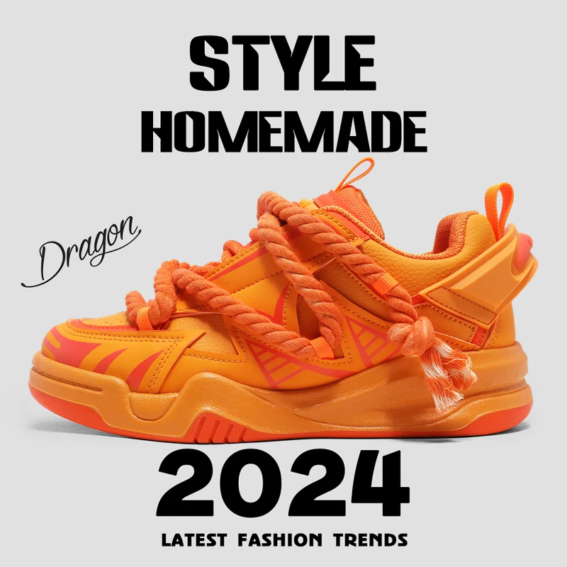 

Autumn Winter Original Mens Fashion Sneakers Orange Comfy Skateboard Shoes Trainers Men Non-slip Sport Shoes Zapatillas De Skate