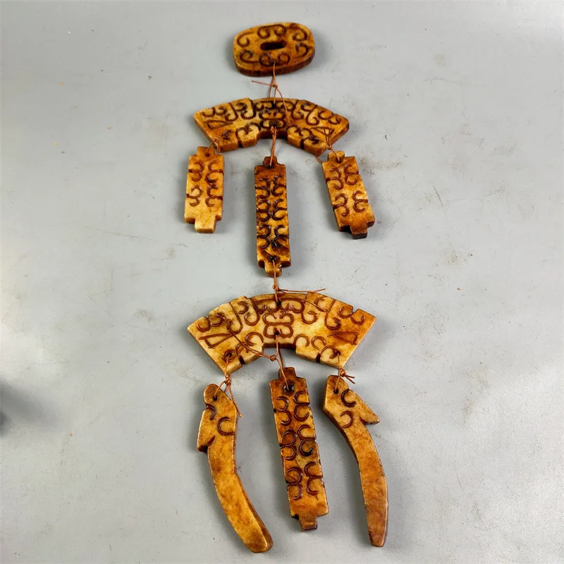 العناصر المتنوعة العتيقة تقليد الحرفية العتيقة شيوى اليشم نحت بان خطوة الأصلي اليدوية اليشم الرياح الرنين شرابة Hanfu واي