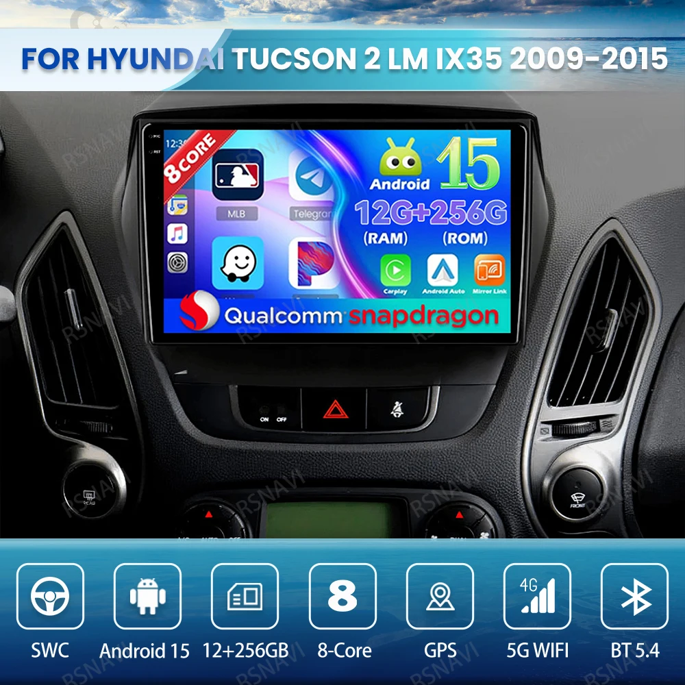 

Android 15 Car Radio For Hyundai Tucson 2 LM IX35 2009-2015 Wireless Carplay Auto Multimedia Autoradio Qualcomm Navigation GPS