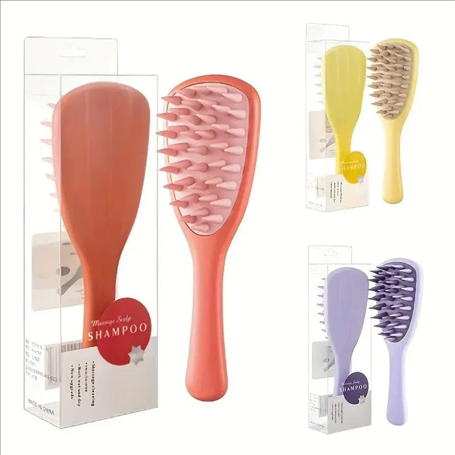 Long Handle Shampoo Brush Silicone Scalp Massage Comb Hair Washing Brush Head Massager Bath Brush Body Scrubber Hair Accessories