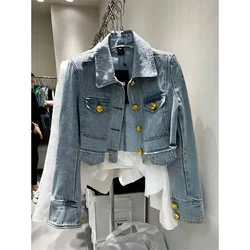 Spring Autumn Denim Jackets Women New Single-Breasted Short Denim Jacket Coats Female Fashion Pocket Cowgirl Coat Tops