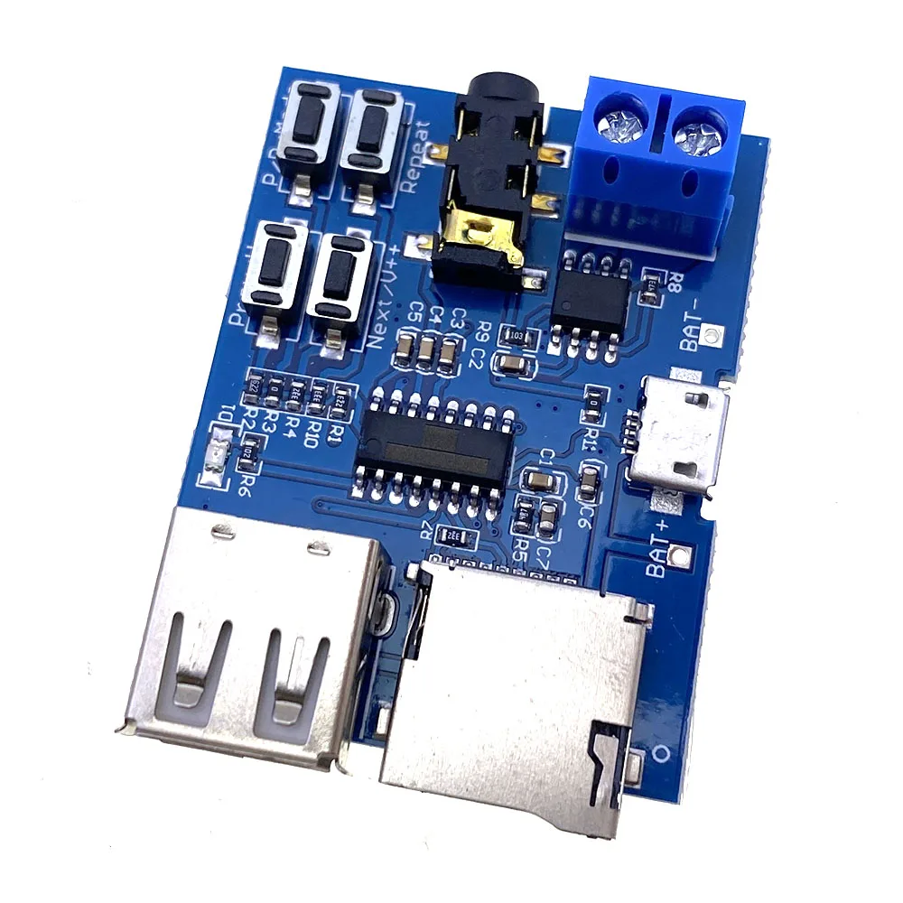9pcs MP3 Lossless Decoder Board with Built-in Amplifier, MP3 Module, MP3 Decoder, TF Card & U Disk Decoding Player