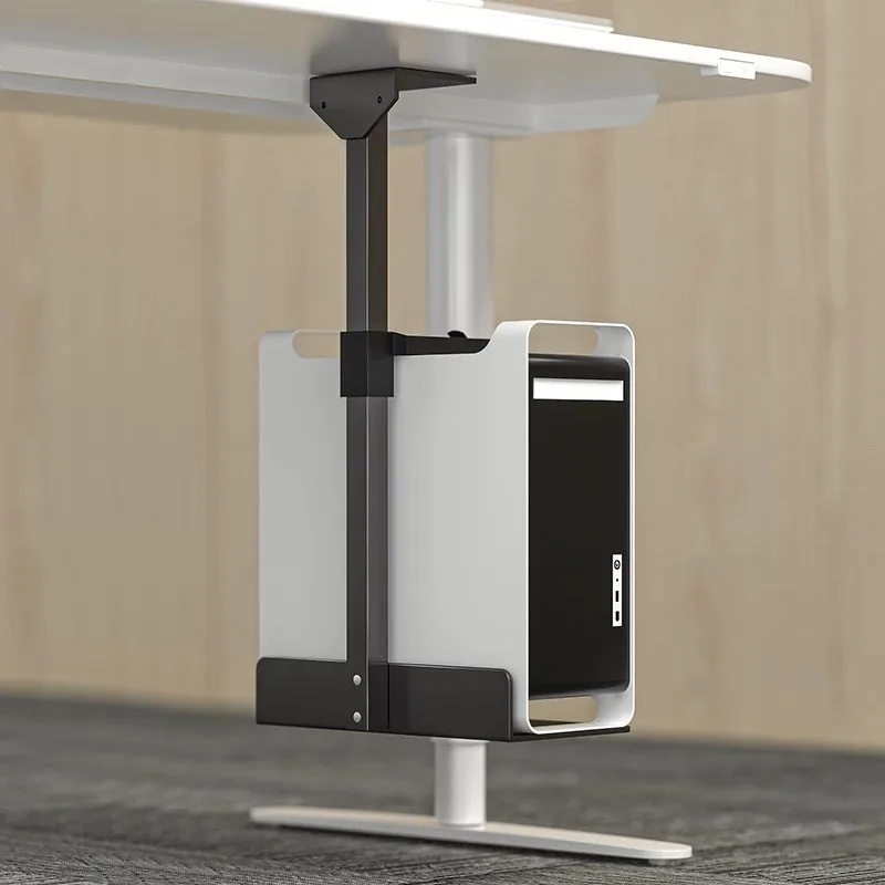 Screw Mounted Under Desk CPU Holder Adjustable Computer Mount Tray for Office Desk PC Bracket Rack