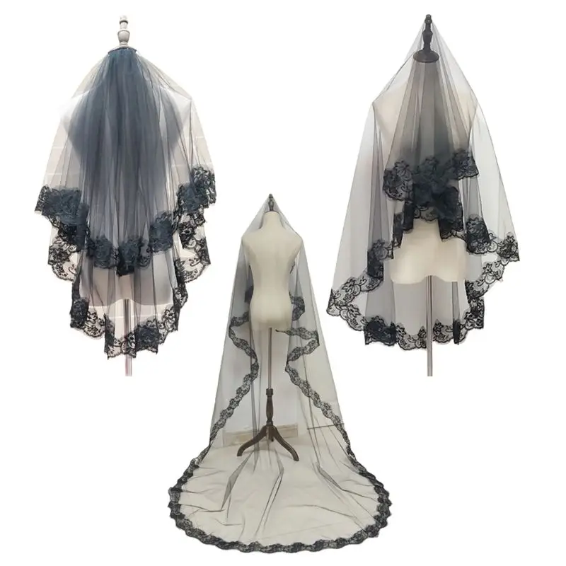 

Halloween Veil Goth Veil and Headpieces Bridal Cathedral Veil Chapel Veil