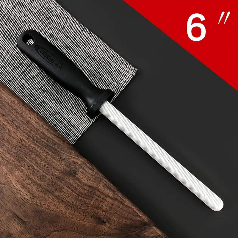 Musats 6 inch Ceramic Sharpening  Rod knife sharpener  with ABS Handle Honing Knife Sharpener for Knives Sharpening steel