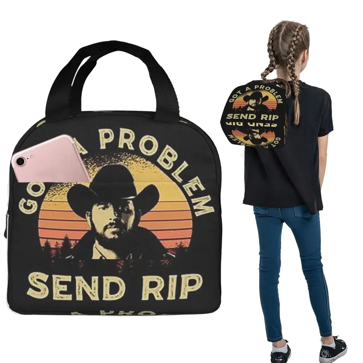 

Сумка-холодильник для обедов Got A Problem Send RIP Yellowstone, термосумка для еды, портативный ланч-бокс для женщин и детей