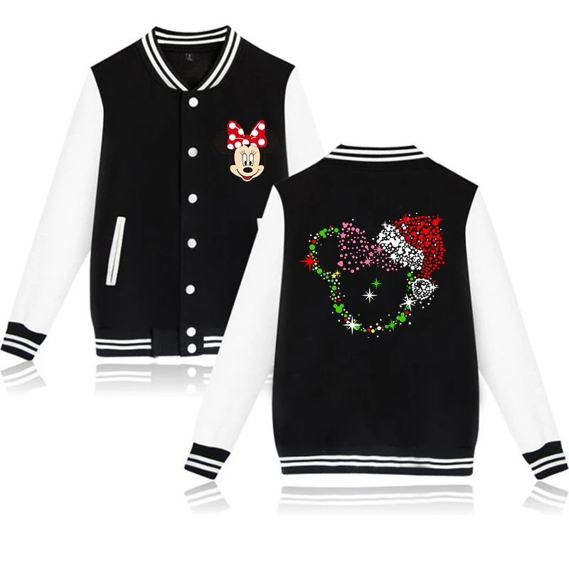 90s Hoody Men Women  Baseball Jacket Disney Mickey Minnie Mouse Hoodie Clothes Kid Girl Boy Jackets Sweatshirt Baby Top Children