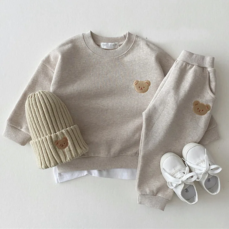 Fashion Toddler Baby Girl Clothing Sets Infant Cotton Baby Boys Clothes Set Autumn Sweatshirt+Pants+Cap 3pcs Outfit Kids Costume