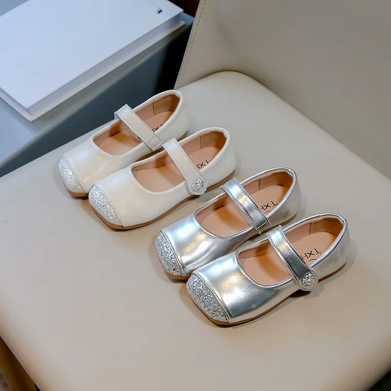 

Children Princess Shoes Solid Color Concise Style Leisure Kids Flat Shoe Patent Leather Soft Flexiable Spring Girl's Shoe 23-35