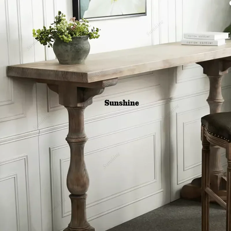 

American Retro Console Tables Unique Trendy Elegant Minimalist Console Tables Entryway Aesthetic Console Meuble Furniture HomeY