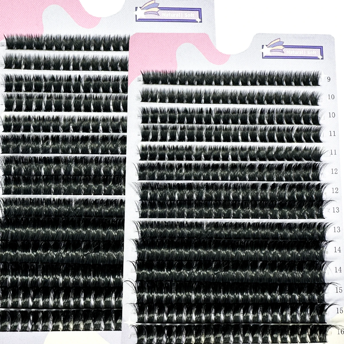 Neue 14 Reihen 280 Cluster 40D Mix 9-16 mm Cluster-Wimpernverlängerung Natürliche dicke gefälschte Wimpern 3D-Streifen Einzelwimpern