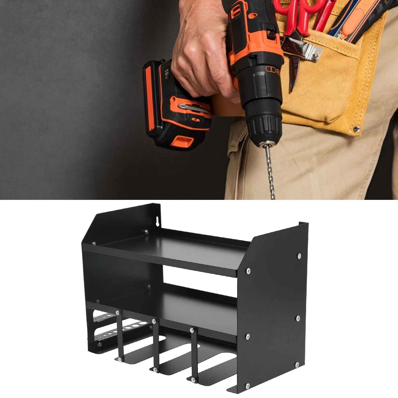 Uchwyt do przechowywania elektronarzędzi Naścienna stacja ładująca Organizer na wiertła do warsztatu