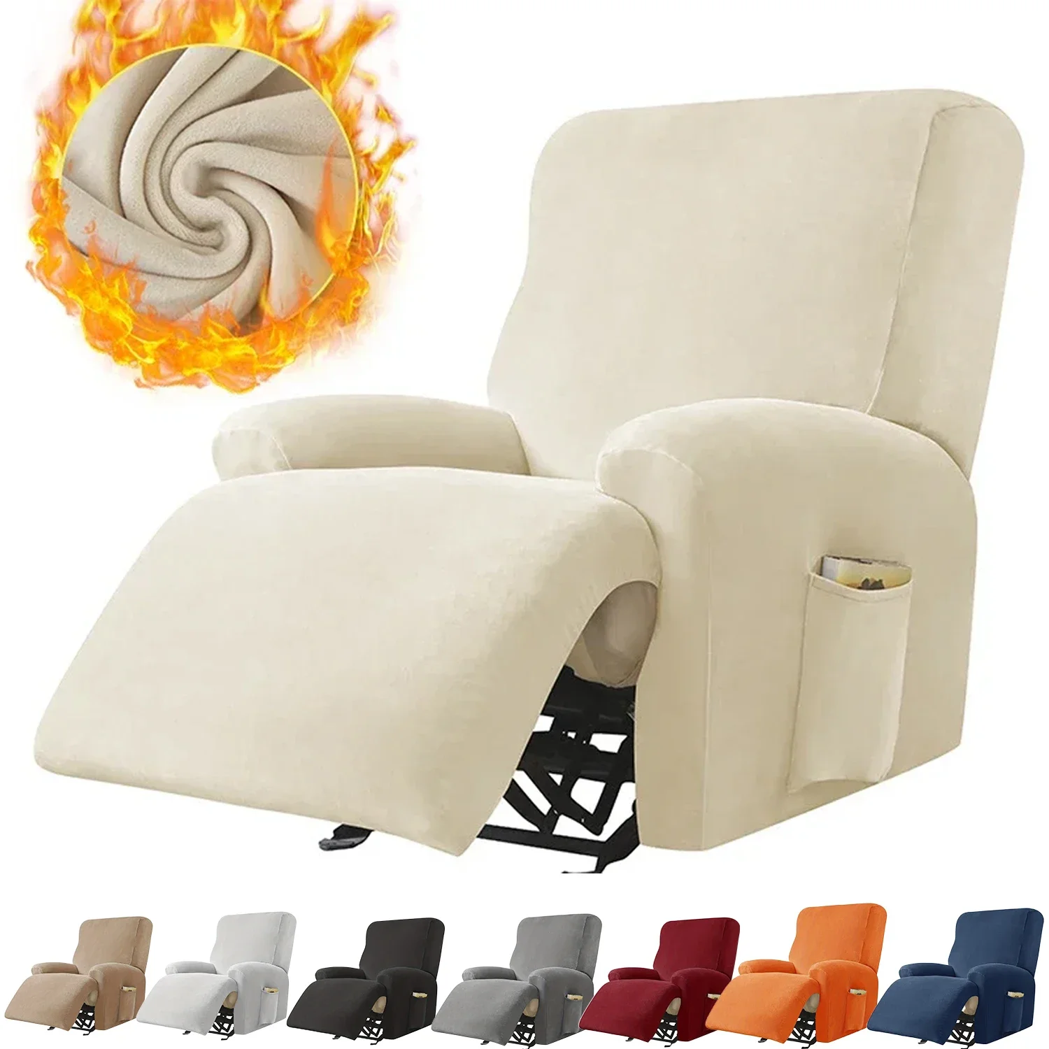 

4pcs/set Velvet Split Recliner Sofa Cover Stretch Super Soft Reclining Chair Covers Relax Armchair Protector Home 소파 커버